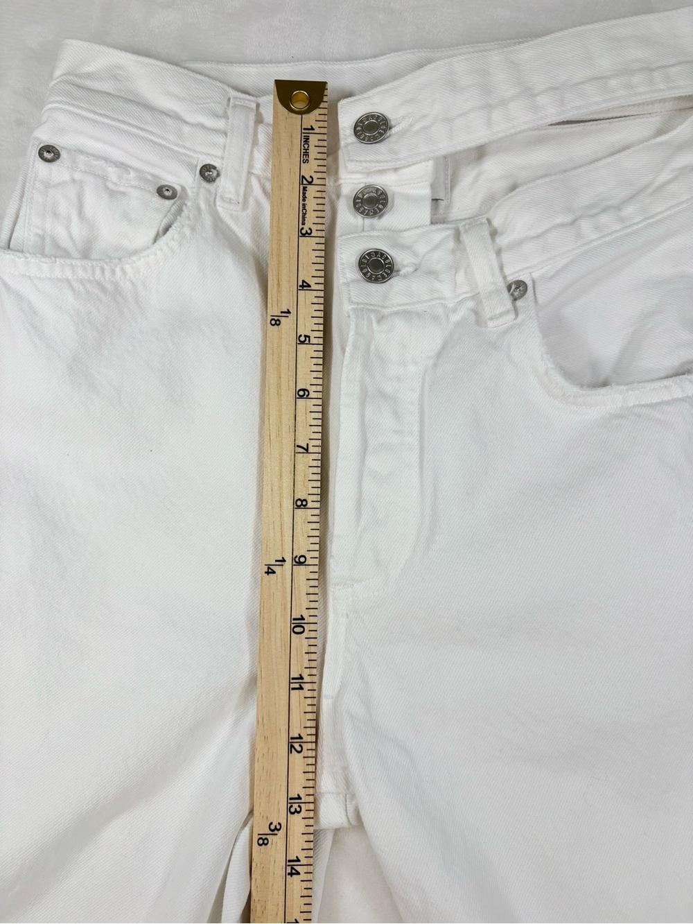Agolde Broken Waistband Jeans White High Rise Organic Cotton Size 24 - Picture 12 of 14